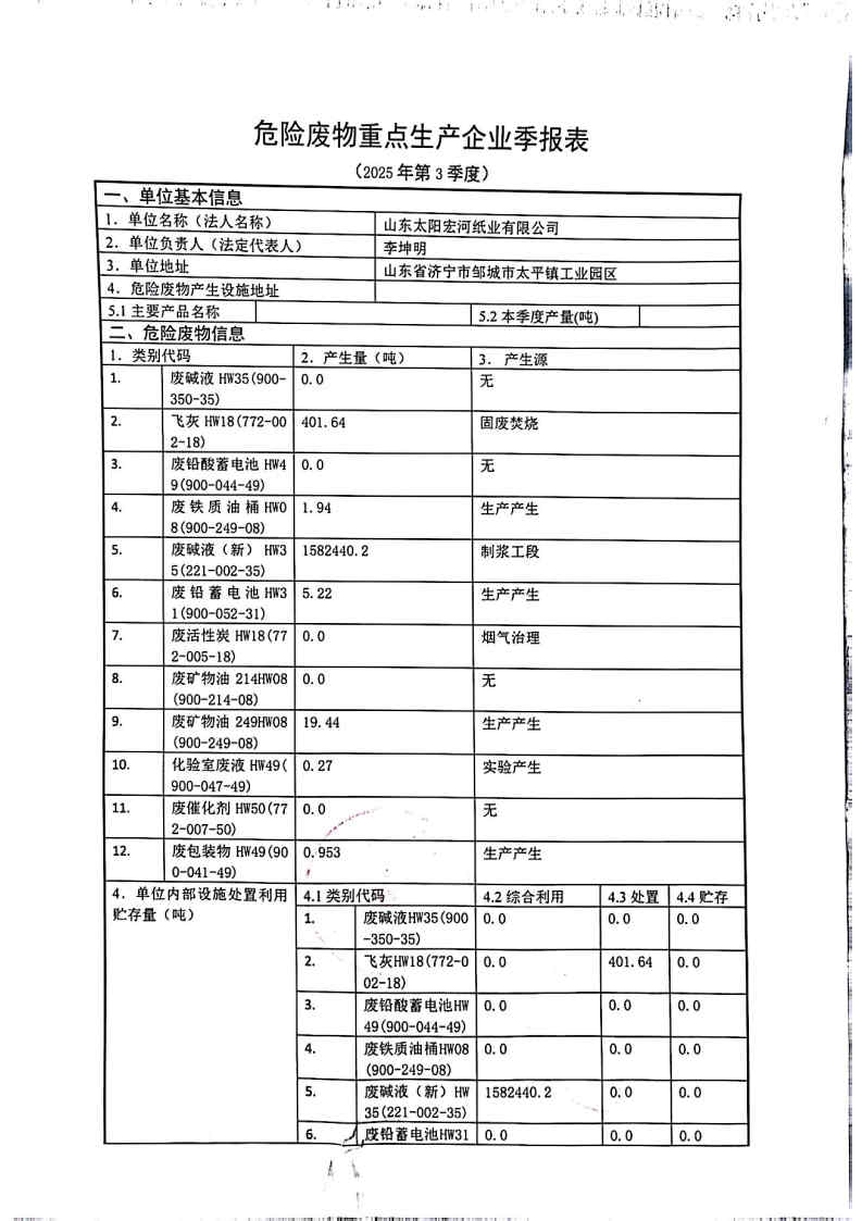 2025年麻将胡了2宏河纸业危险废物第三季度报表_Page1.jpg